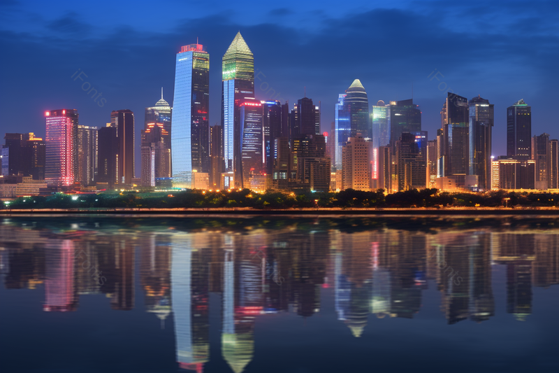 海滨城市建筑夜景摩天大楼居民区,高清,摄影图,摄影图片,图片大全,摄影图免费下载